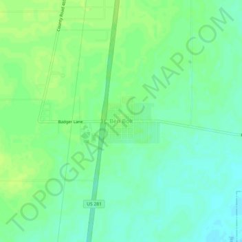 Mappa topografica Ben Bolt, altitudine, rilievo