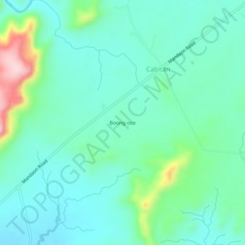 Mappa topografica Boong-oco, altitudine, rilievo
