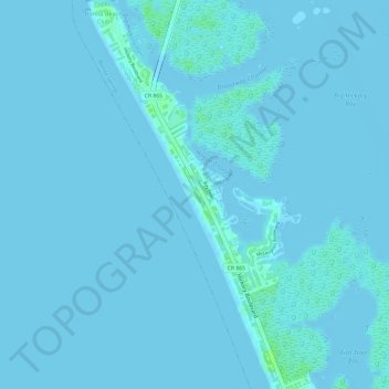 Mappa topografica Bonita Beach, altitudine, rilievo