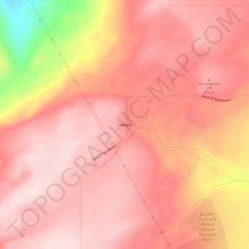 Mappa topografica Howard, altitudine, rilievo