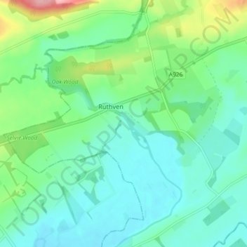 Mappa topografica Brigton, altitudine, rilievo