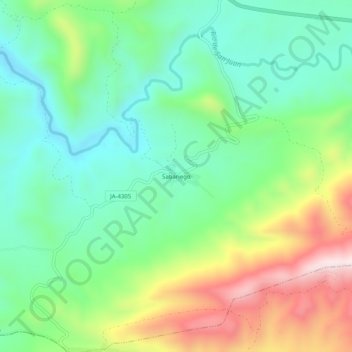 Mappa topografica Sabariego, altitudine, rilievo