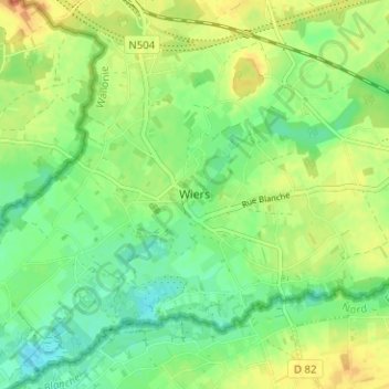 Mappa topografica Wiers, altitudine, rilievo