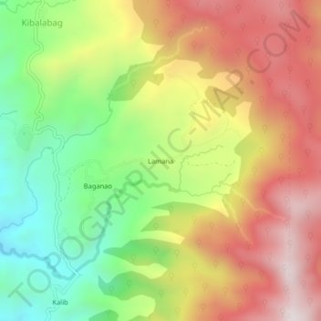 Mappa topografica Lamana, altitudine, rilievo