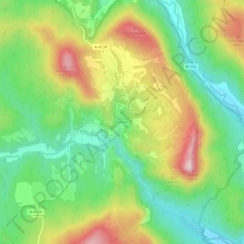Mappa topografica Corres, altitudine, rilievo