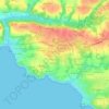 Mappa topografica Kerhas a Bis, altitudine, rilievo
