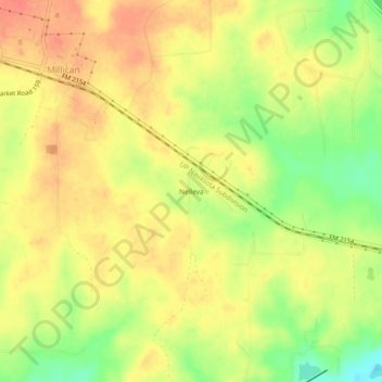 Mappa topografica Nelleva, altitudine, rilievo