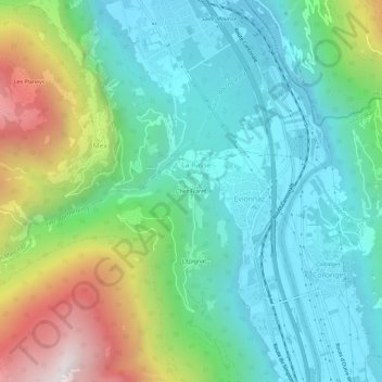 Mappa topografica Chez Fraret, altitudine, rilievo