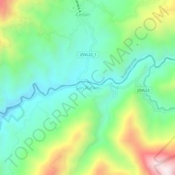 Mappa topografica San Rafael, altitudine, rilievo