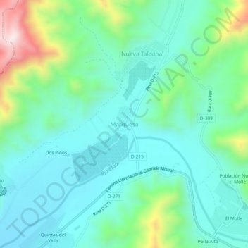 Mappa topografica Marquesa, altitudine, rilievo