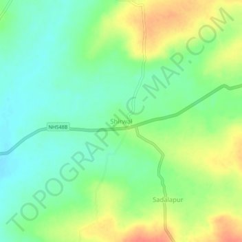 Mappa topografica Shirwal, altitudine, rilievo