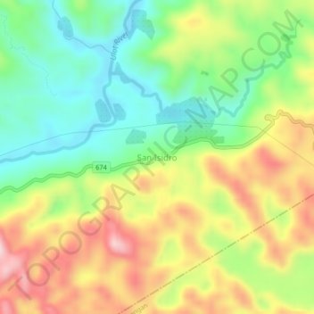 Mappa topografica San Isidro, altitudine, rilievo