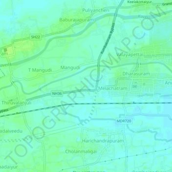 Mappa topografica Ammapettai, altitudine, rilievo