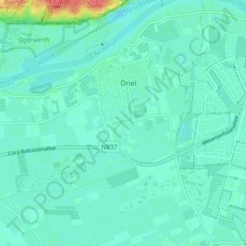 Mappa topografica Keulse Kamp, altitudine, rilievo