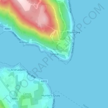 Mappa topografica Strone, altitudine, rilievo