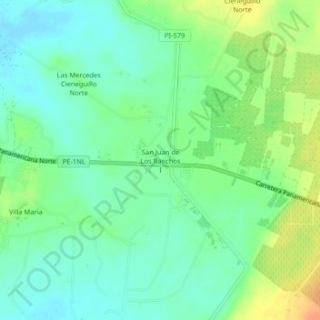 Mappa topografica San Juan de Los Ranchos I, altitudine, rilievo