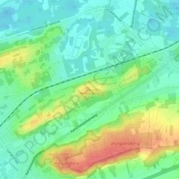 Mappa topografica Middelberg, altitudine, rilievo