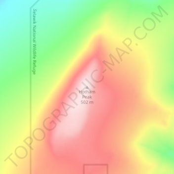 Mappa topografica Hotham Peak, altitudine, rilievo