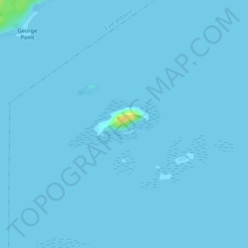 Mappa topografica Barren Island, altitudine, rilievo