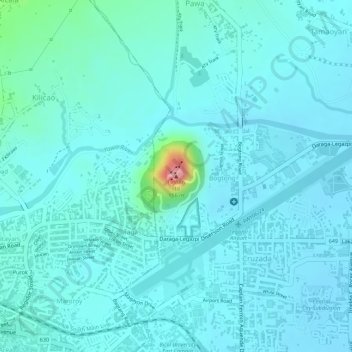 Mappa topografica Ligñon Hill, altitudine, rilievo