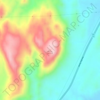 Mappa topografica Mount Burstall, altitudine, rilievo