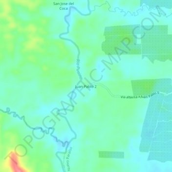Mappa topografica Juan Pablo 2, altitudine, rilievo