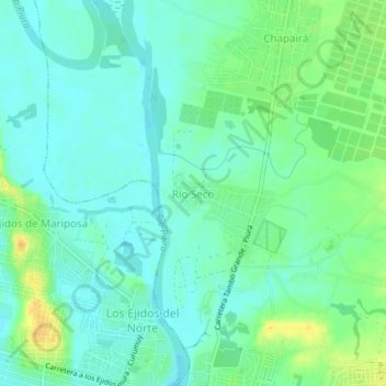 Mappa topografica Río Seco, altitudine, rilievo