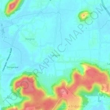 Mappa topografica Saligao, altitudine, rilievo