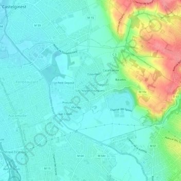 Mappa topografica Les Noyers Fourquets, altitudine, rilievo