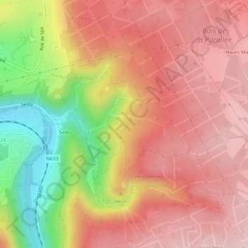 Mappa topografica Sur le Potai, altitudine, rilievo