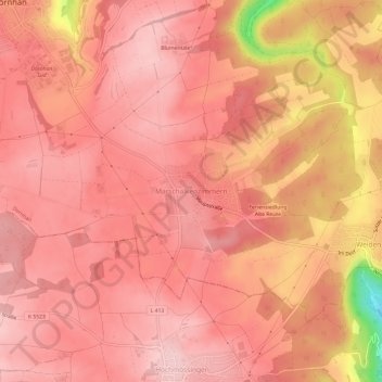 Mappa topografica Marschalkenzimmern, altitudine, rilievo