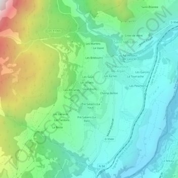 Mappa topografica Saint-Roch, altitudine, rilievo