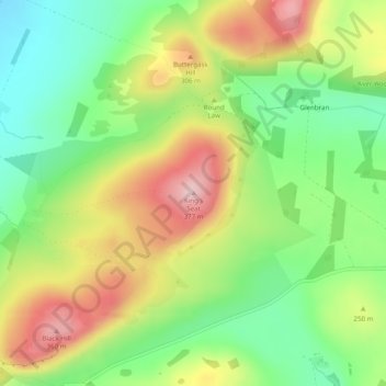 Mappa topografica King's Seat, altitudine, rilievo