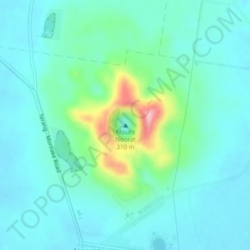 Mappa topografica Mount Noorat, altitudine, rilievo