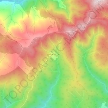 Mappa topografica Linhar de Pala, altitudine, rilievo