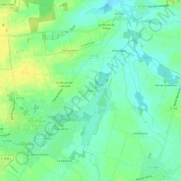 Mappa topografica Frace, altitudine, rilievo