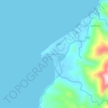 Mappa topografica Manambrag, altitudine, rilievo