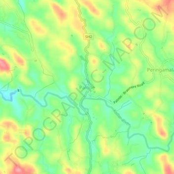 Mappa topografica Palode, altitudine, rilievo