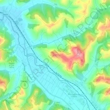 Mappa topografica Vico d'Elsa, altitudine, rilievo