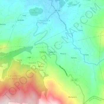 Mappa topografica Regoufe, altitudine, rilievo
