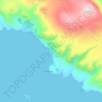 Mappa topografica Besca Vecchia, altitudine, rilievo