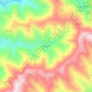 Mappa topografica Ceiroquinho, altitudine, rilievo
