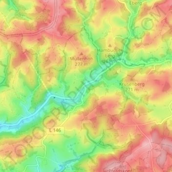 Mappa topografica Junkermühle, altitudine, rilievo