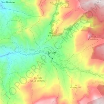 Mappa topografica Jardín, altitudine, rilievo
