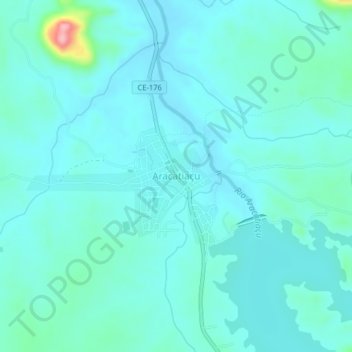 Mappa topografica Aracatiaçu, altitudine, rilievo