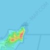 Mappa topografica Cape Byron, altitudine, rilievo