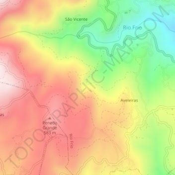 Mappa topografica Eiravade, altitudine, rilievo
