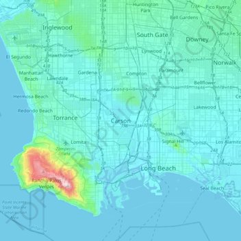 Mappa topografica Carson, altitudine, rilievo