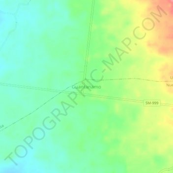 Mappa topografica Guantanamo, altitudine, rilievo