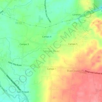 Mappa topografica Talomo River, altitudine, rilievo